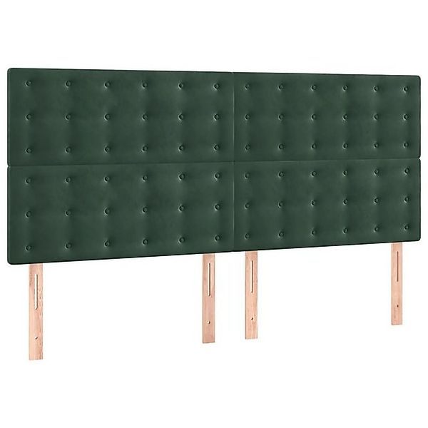 vidaXL Bett, Kopfteile 4 Stk. Dunkelgrün 100x5x78/88 cm Samt günstig online kaufen