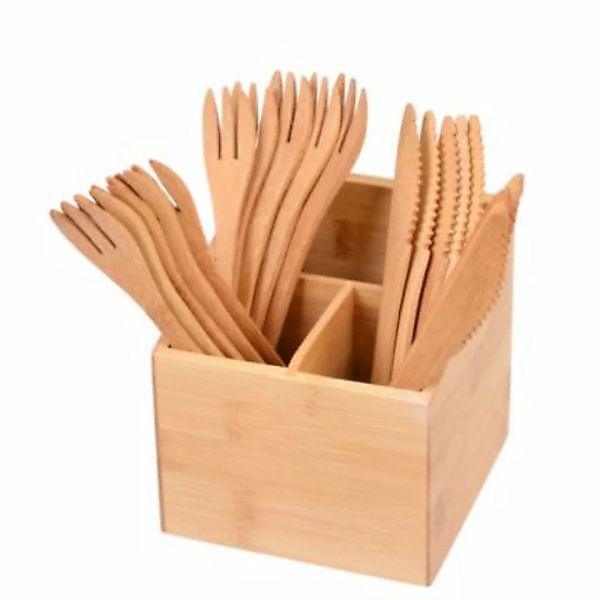 GRÄWE® Bambus-Box mit 10-teiligem Besteck natur günstig online kaufen