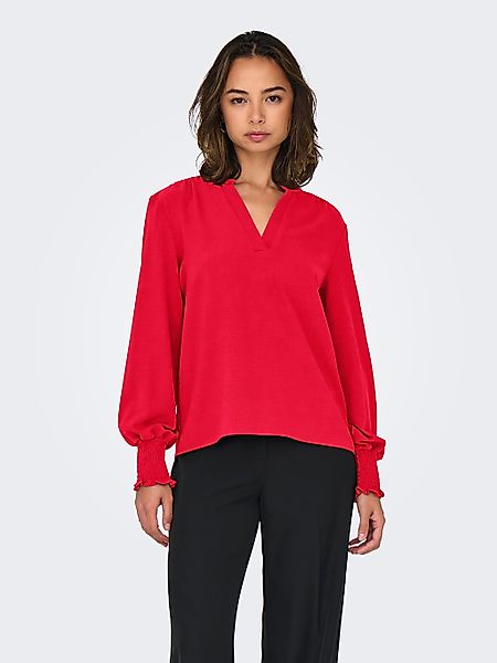 ONLY Blusenshirt "ONLMETTE V-NECK LS SMOCK TOP NOOS WVN" günstig online kaufen