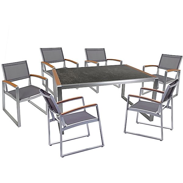 Garden Pleasure Gartenmöbel-Set Set-01 Averna 7-teilig Grau günstig online kaufen