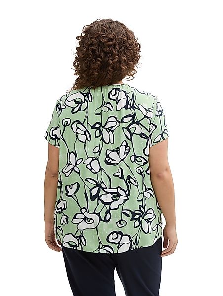TOM TAILOR PLUS Kurzarmbluse mit All-Over günstig online kaufen