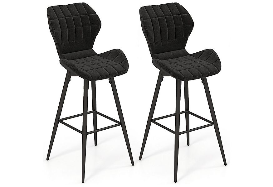 COSTWAY Barhocker (2er Set), gepolsterte Esszimmerstühle mit Rückenlehne, S günstig online kaufen