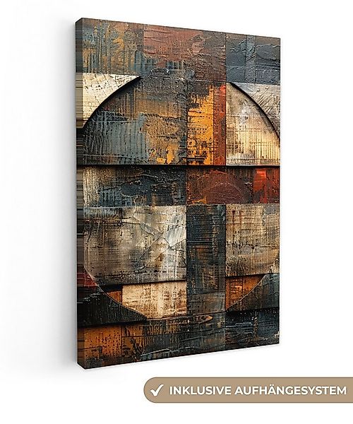 OneMillionCanvasses® Leinwandbild Kunst - Braun - Abstrakt - Holzmotiv, Fot günstig online kaufen