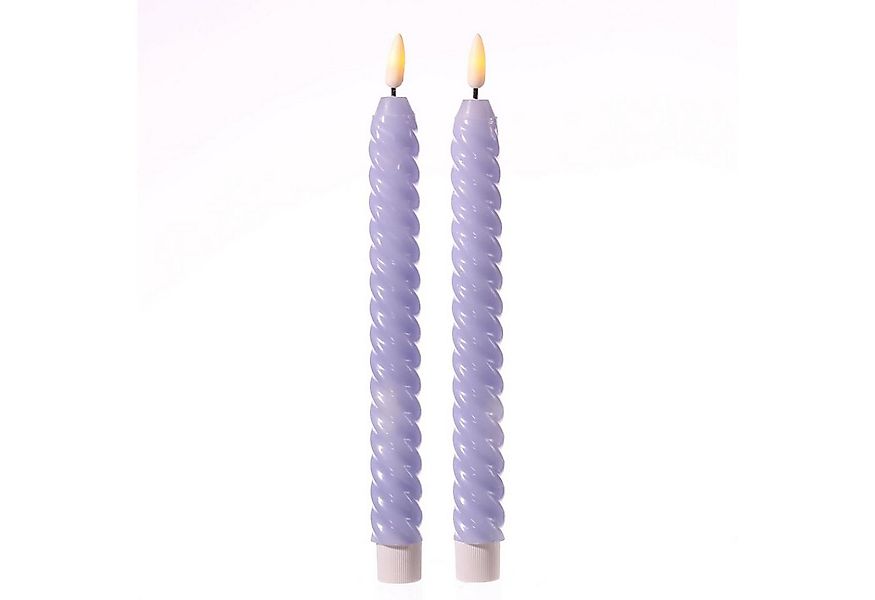 MARELIDA LED-Kerze LED Stabkerzen Twist Tafelkerzen gedreht Echtwachs 25cm günstig online kaufen