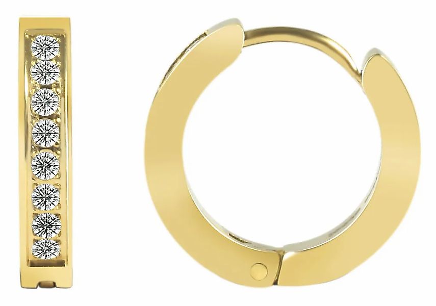 Adelia´s Klappcreolen "Damen Ohrringe – Klappcreole aus Edelstahl mit Stras günstig online kaufen