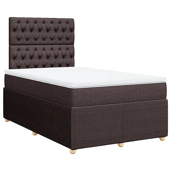 vidaXL Bett Boxspringbett mit Matratze Dunkelbraun 120x200 cm Stoff günstig online kaufen