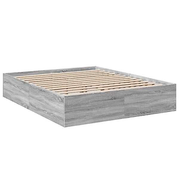 vidaXL Bettgestell Grau Sonoma 150x200 cm Holzwerkstoff 3281012 günstig online kaufen