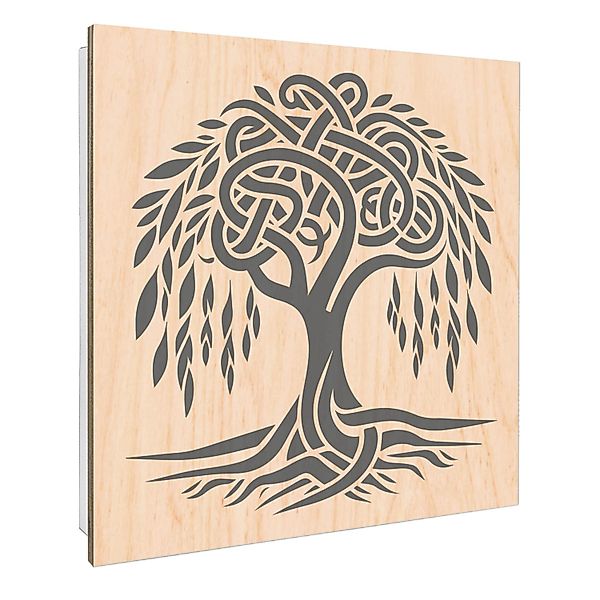Banjado Großer Schlüsselbox Holz 30x30cm Weiß Scharnier Rechts 50 Haken Sch günstig online kaufen