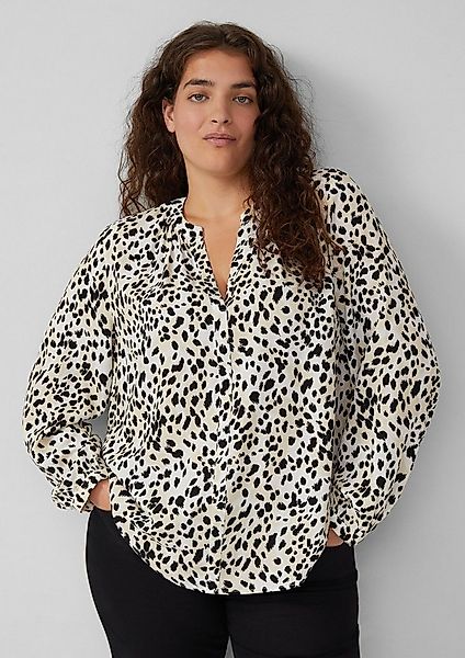s.Oliver Langarmbluse Bluse Tunikabluse aus Viskosemix mit All-over-Print günstig online kaufen