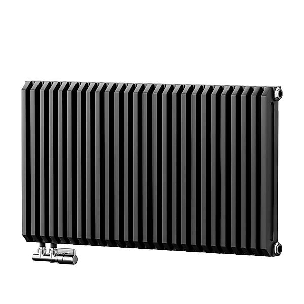 Emke Heizkörper 60x84cm 1383W Anthrazit Doppellagig D-Form Seitlicher Panee günstig online kaufen