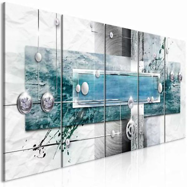 artgeist Wandbild Mysterious Mechanism (5 Parts) Narrow Blue grau-kombi Gr. günstig online kaufen
