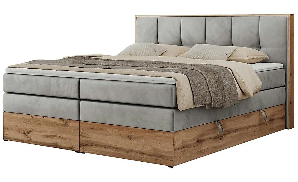 Boxspringbett mit Bettkasten Albero 1 King ¦ grau ¦ Maße (cm): B: 168 H: 11 günstig online kaufen