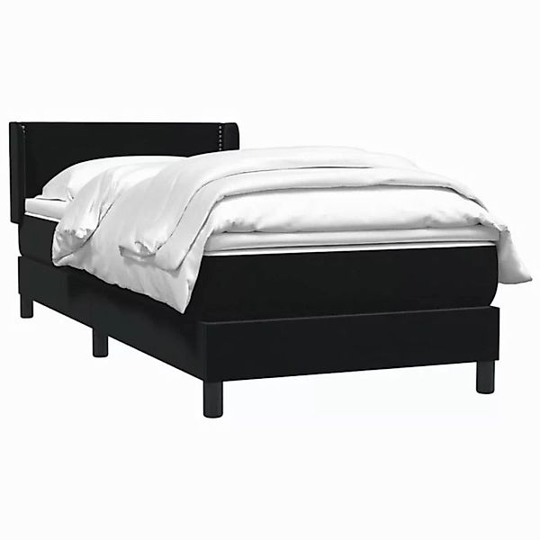 vidaXL Bett Boxspringbett mit Matratze Schwarz 80x210 cm Samt günstig online kaufen