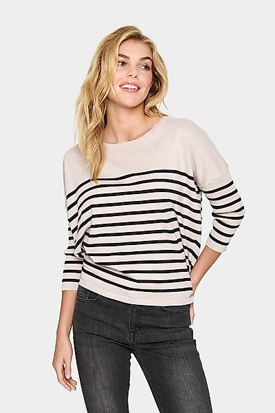 Saint Tropez Strickpullover MilaSZ R-neck Stripe Oversize Fit, Feinstrick, günstig online kaufen