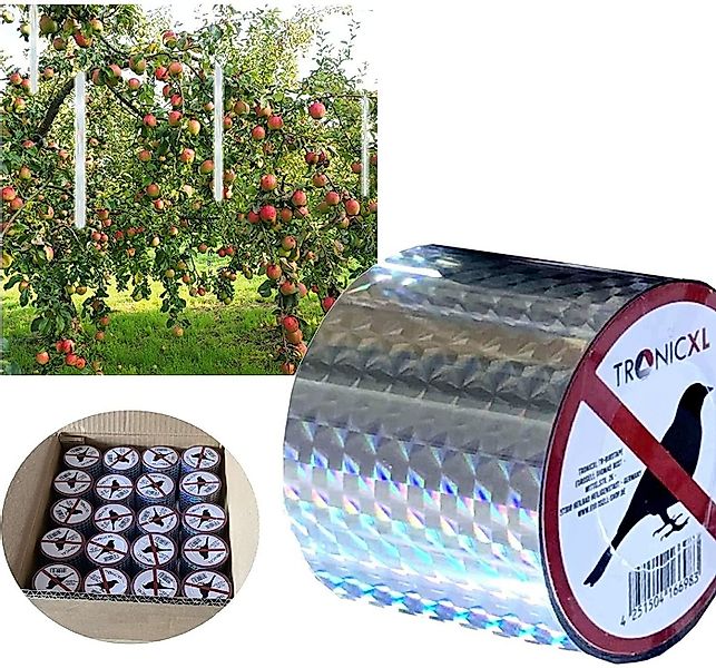 TronicXL Vogelabwehr-Windspiel 2 Rollen Reflektierendes Vogelabwehr Band Vo günstig online kaufen