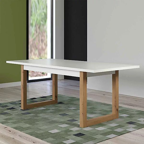 Tisch Esszimmer mit Mittelauszug im Skandi Design 160-200 cm breit günstig online kaufen