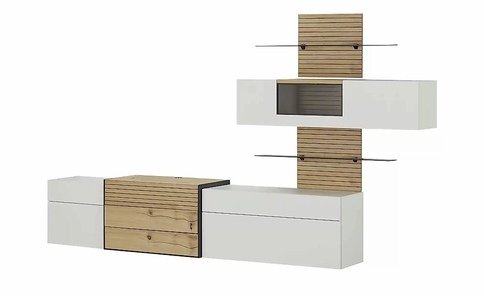 Wohnwert Wohnwand  Spektrum ¦ weiß ¦ Maße (cm): B: 333 H: 207 T: 48.0 Kommo günstig online kaufen