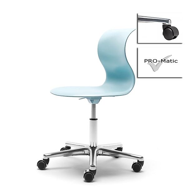 Kinderstuhl Pro 5 aquablau Aluminium polliert (+40€) Hart mit schwarzer Abd günstig online kaufen