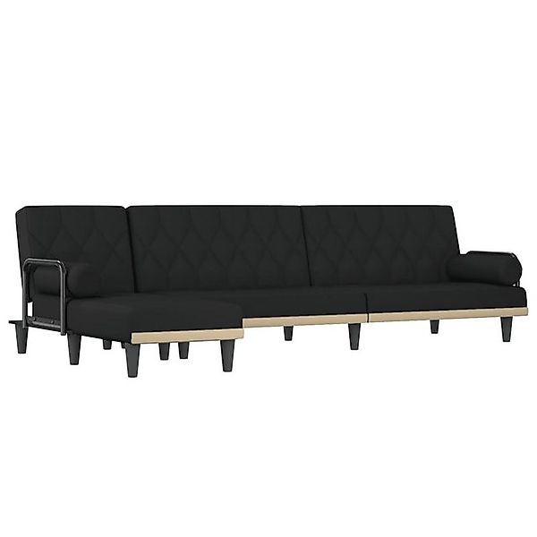 vidaXL Sofa Schlafsofa in L-Form Schwarz 260x140x70 cm Stoff günstig online kaufen