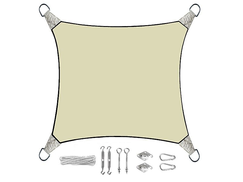 PEREL Sonnensegel, quadratisch 3,6 - 5x5m günstig online kaufen