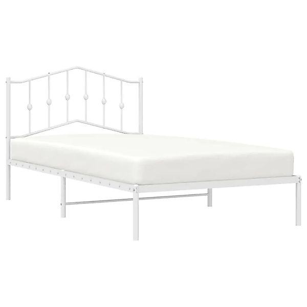 vidaXL Bettgestell mit Kopfteil Metall Weiß 100x200 cm 373833 günstig online kaufen