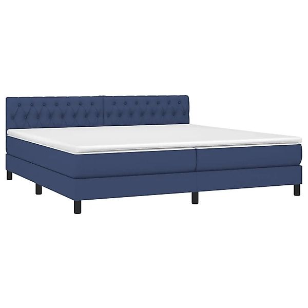 vidaXL Boxspringbett mit Matratze & LED Blau 200x200 cm Stoff 3133427 günstig online kaufen