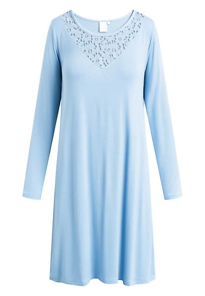Mittellanges Nachtkleid Mit Langen Ärmeln "Kirsten" Allure Blue günstig online kaufen
