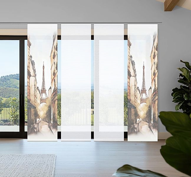 HOME in green Schiebegardine "FRANCQ" Paneelwagen 4 Stk. tlg. Bambusoptik, günstig online kaufen