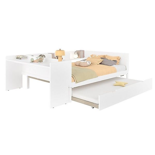 SOFTWEARY Jugendbett mit Gästebett, Lattenrost und Schreibtisch (140x200 cm günstig online kaufen
