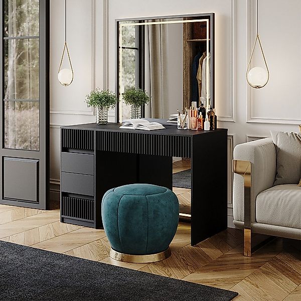 Vicco Schminktisch Omira, Schwarz, 120 cm günstig online kaufen
