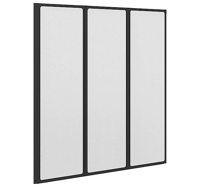 vidaXL Duschwand Duschwand Schwarz 132 x 2 x 140 cm Aluminium und PP, (1 tl günstig online kaufen