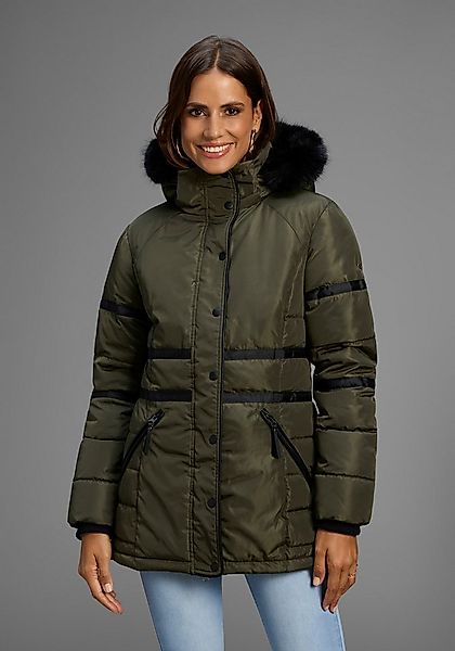 Laura Scott Winterjacke mit abnehmbarer Kapuze und Fellimitat günstig online kaufen