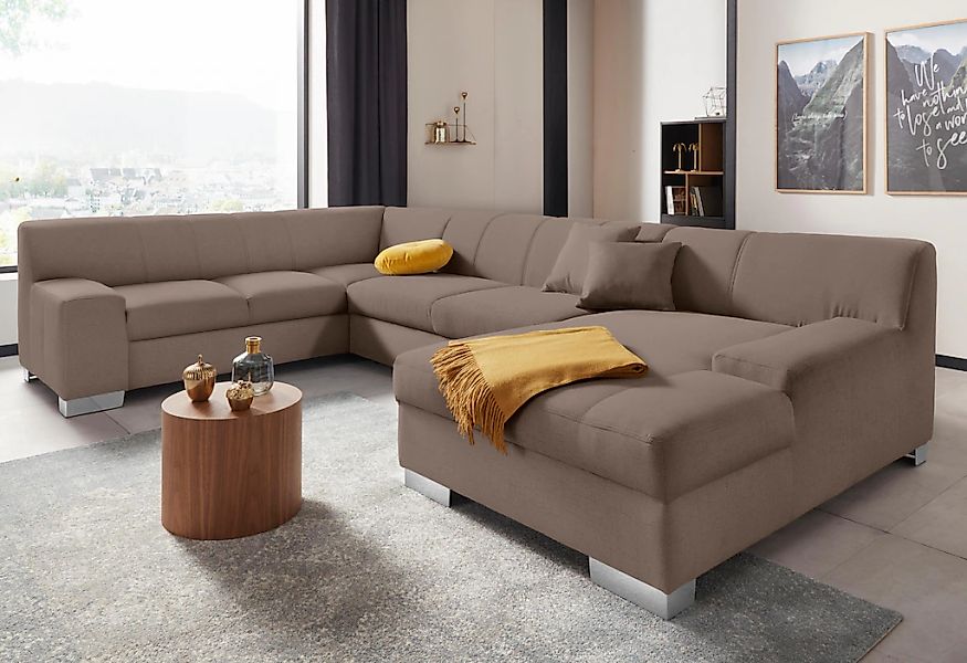 DOMO collection Wohnlandschaft "Bero, elegant und zeitlos, flache Armlehnen günstig online kaufen