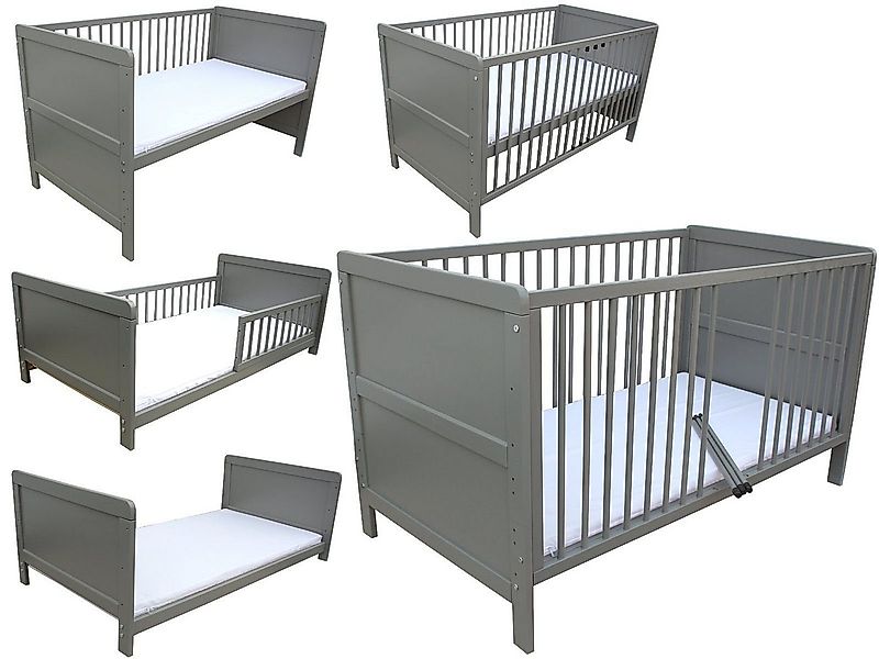 Micoland Kinderbett Kinderbett Juniorbett Beistellbett 140x70 cm 3in1 mit M günstig online kaufen