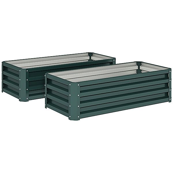 Outsunny 2er-Set Hochbeet Blumenhochbeet witterungsbeständig, Pflanzbeet Fr günstig online kaufen