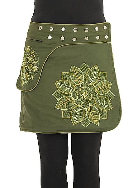 PUREWONDER Wickelrock Damen Rock mit Stickerei sk241 Baumwolle Einheitsgröß günstig online kaufen