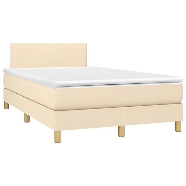 vidaXL Boxspringbett mit Matratze & LED Creme 120x190 cm Stoff 3270079 günstig online kaufen