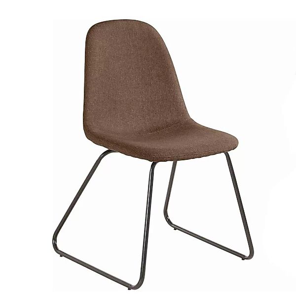 Webstoff Stühle in Hellbraun Metallbügeln (Set) günstig online kaufen