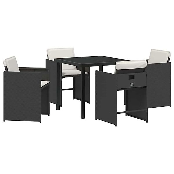 vidaXL Garten Essgruppe 5-Tlg Schwarz Poly-Rattan 3380685 günstig online kaufen