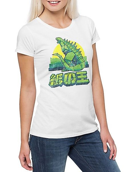 Urban Backwoods Print-Shirt Papercraft Monster Damen T-Shirt Godzilla Origa günstig online kaufen
