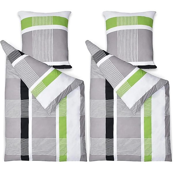 Beautissu Bettwäsche 155x220 Baumwolle 4teilig Bettwäsche Dana 80x80cm 4tlg günstig online kaufen