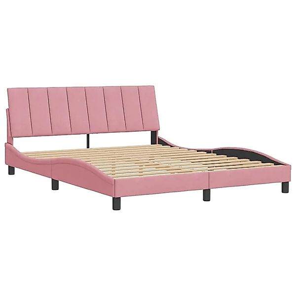 vidaXL Bettgestell Ohne Matratze Rosa 160x200 cm Samt 3207860 günstig online kaufen
