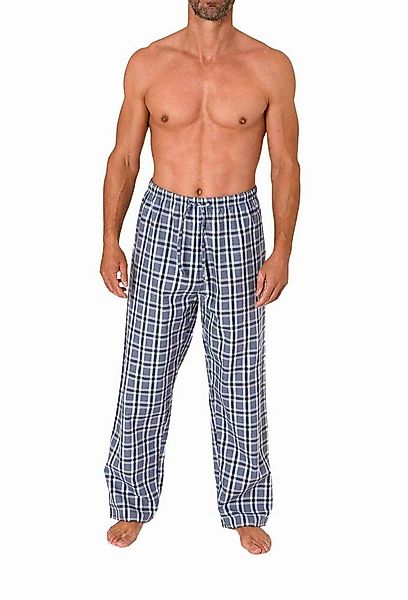 Normann Pyjama Herren Schlafanzug Hose lang kariert aus Baumwolle günstig online kaufen