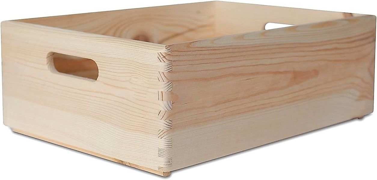 Creative Deco Holzkiste XXL Obstkiste Korb 40x30x13cm (1cm) mit Griffen ohn günstig online kaufen