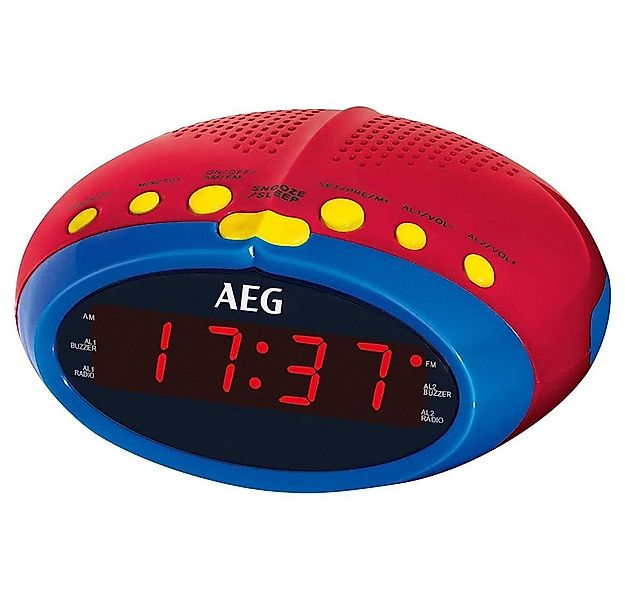AEG Radiowecker MRC 4143 Kinderwecker Uhr, rot/blau, LED-Display, Einschlaf günstig online kaufen
