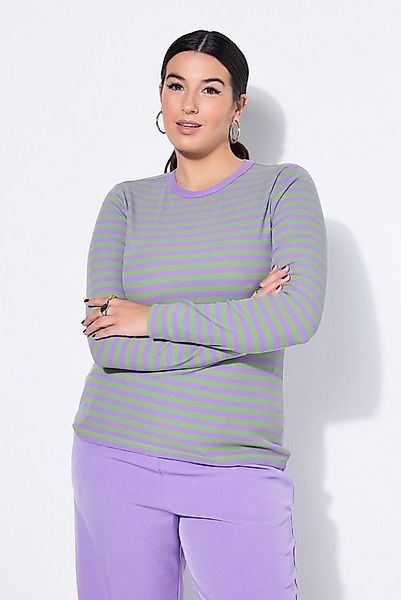 Studio Untold Longsleeve Shirt Slim Shape Ringel Rippjersey Langarm günstig online kaufen