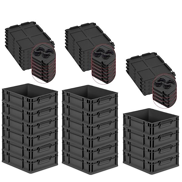 PROREGAL SuperSparSet 16x Eurobox Nextgen Grip Mit Auflagedeckel Und Schwar günstig online kaufen