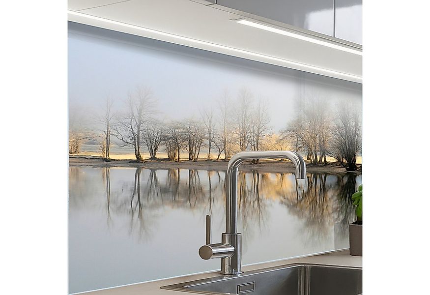 KitchenYeah Küchenrückwand selbstklebend Wasser - Bäume - Natur - Landschaf günstig online kaufen