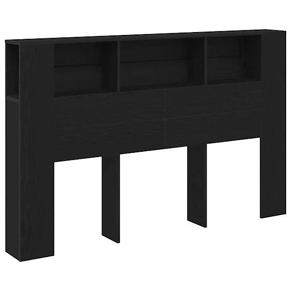 vidaXL Kopfteil Schrank Schwarz Eichen-Optik 120 x 18,5 x 102,5 cm 862759 günstig online kaufen