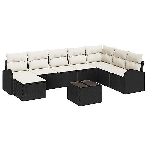 vidaXL Loungesofa 8-teiliges Garten Sofaset mit Kissen Braun Poly Rattan, 9 günstig online kaufen
